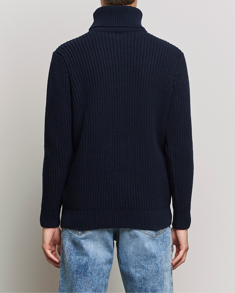 Homme | Pulls Et Tricots | Armor-lux | Pull Col Montant Wool Sweater Navy