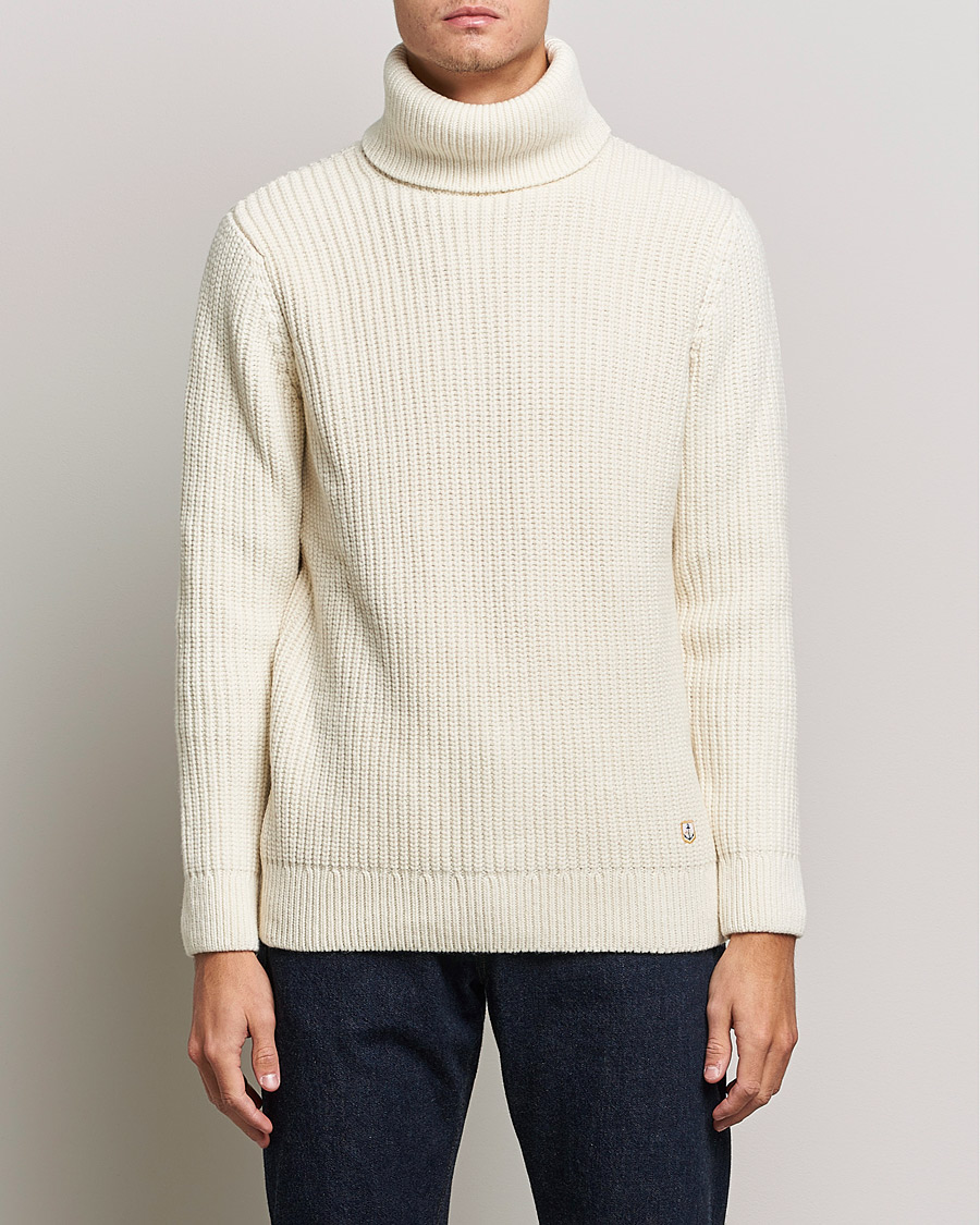 Homme | Pulls Et Tricots | Armor-lux | Pull Col Montant Wool Sweater Off White