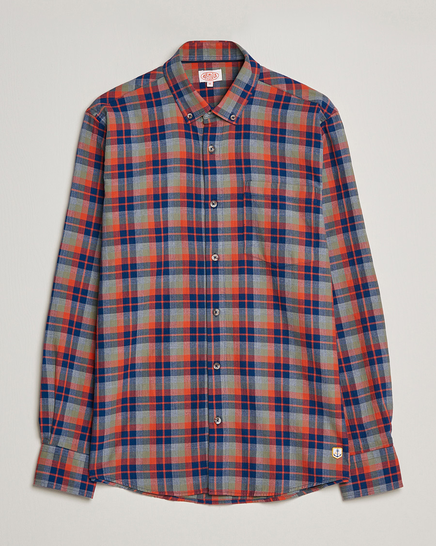 Homme | Chemises | Armor-lux | Chemise Flannel Shirt Green Blue