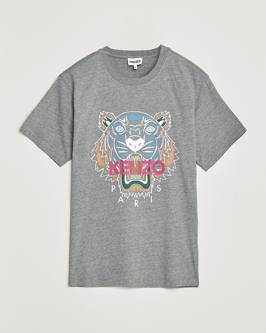 Homme | T-shirts | KENZO | Icon Tiger Crew Neck Tee Dove Grey