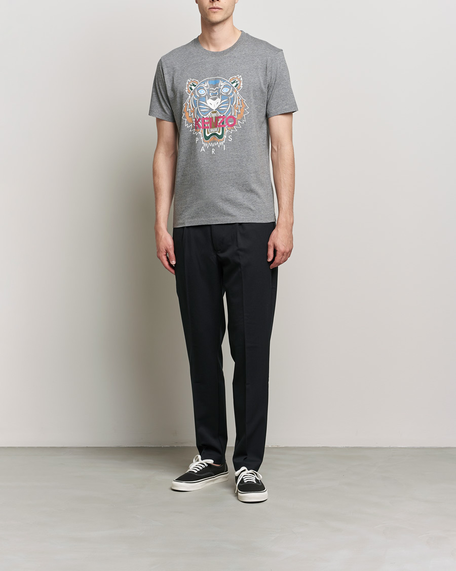 Homme | T-shirts | KENZO | Icon Tiger Crew Neck Tee Dove Grey