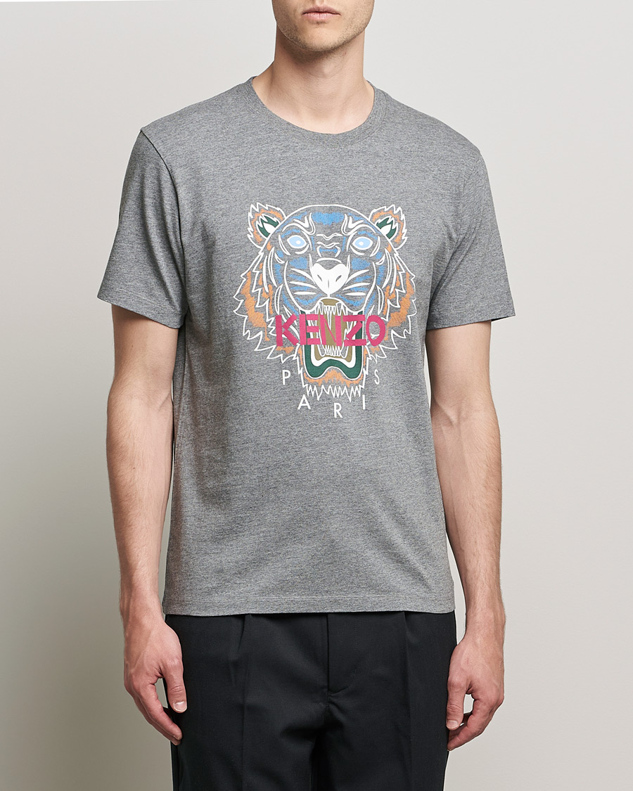 Homme | T-shirts | KENZO | Icon Tiger Crew Neck Tee Dove Grey
