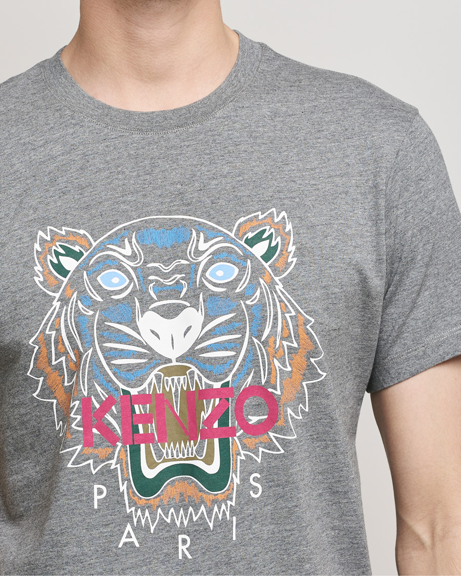 Homme | T-shirts | KENZO | Icon Tiger Crew Neck Tee Dove Grey