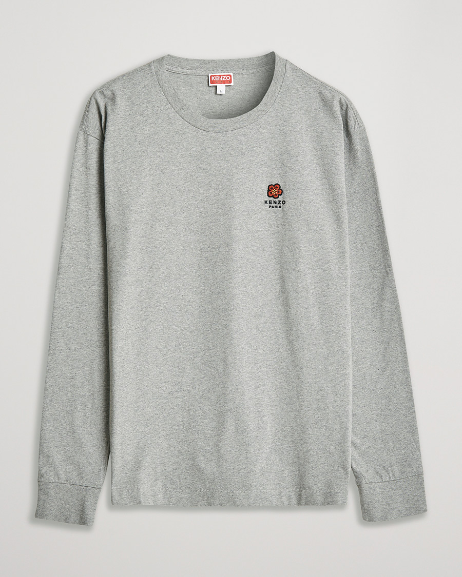 Homme | T-shirts | KENZO | Logo Classic Long Sleeve Tee Pearl Grey