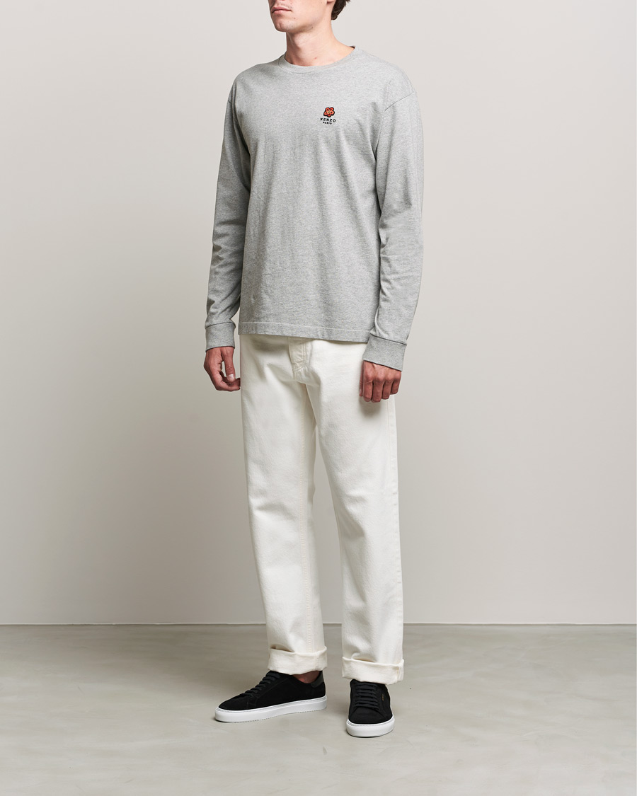 Homme | T-shirts | KENZO | Logo Classic Long Sleeve Tee Pearl Grey
