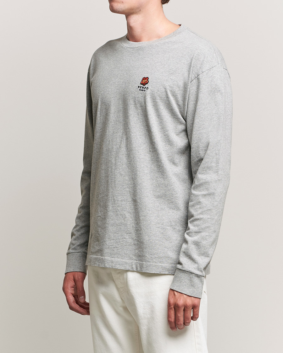 Homme | T-shirts | KENZO | Logo Classic Long Sleeve Tee Pearl Grey