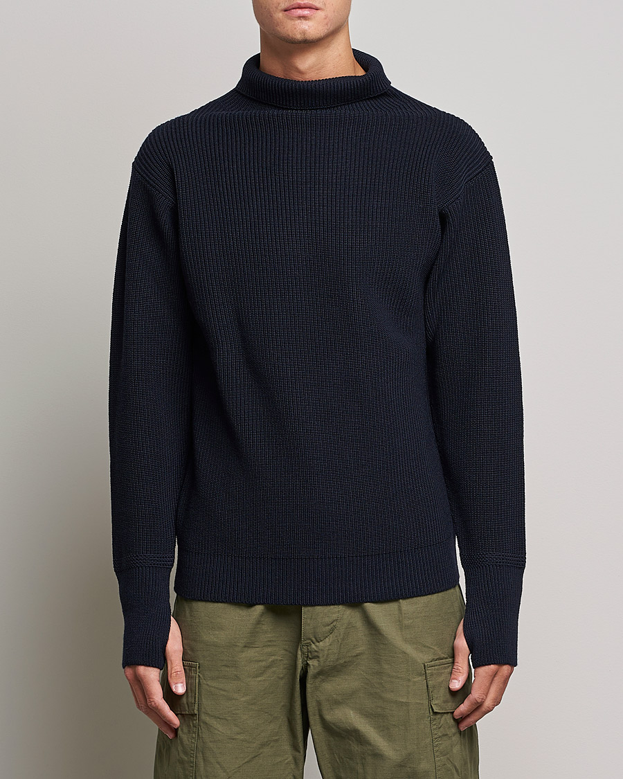 Homme | Pulls Et Tricots | Andersen-Andersen | Sailor Wool Turtleneck Navy Blue