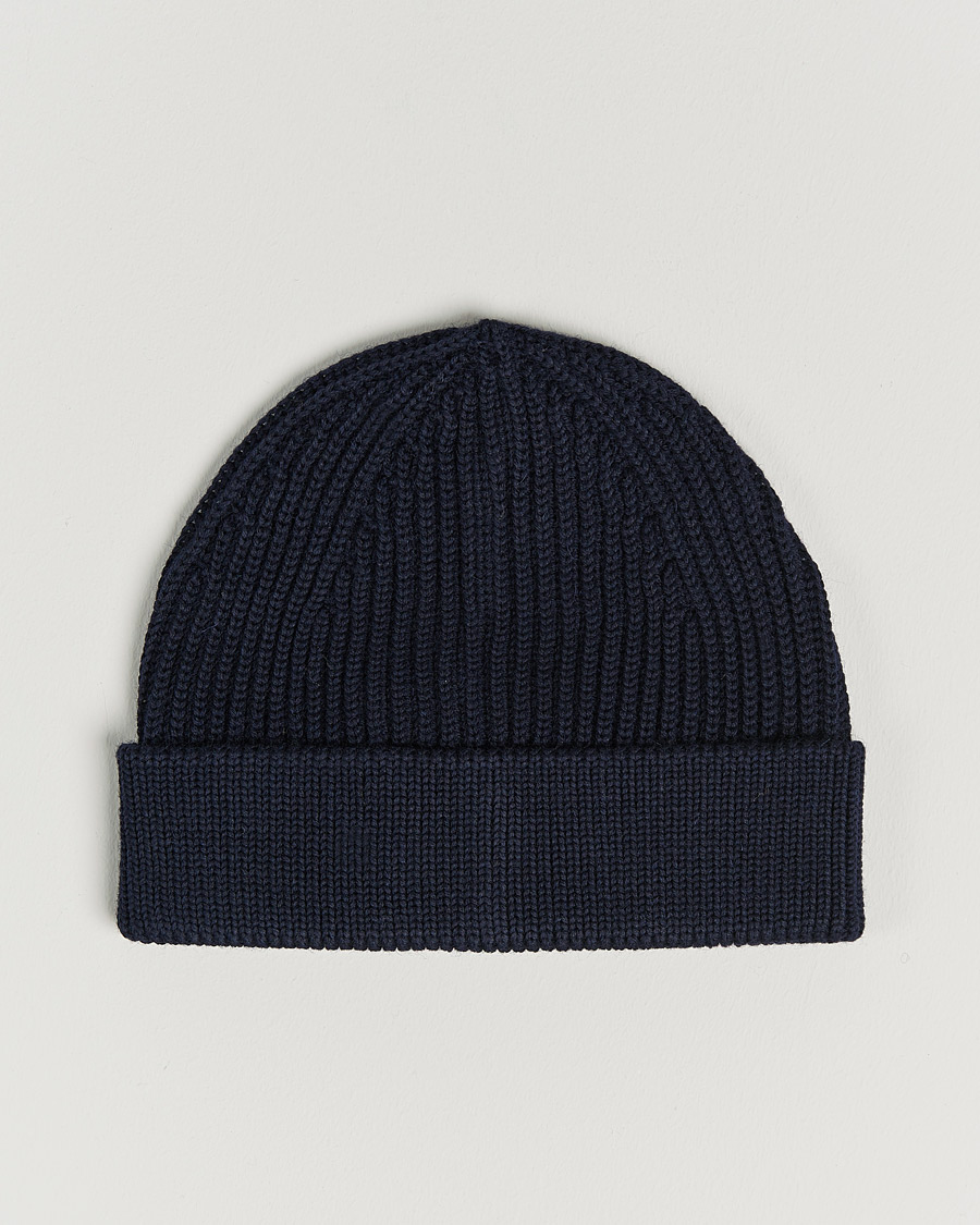 Homme | Andersen-Andersen Merino Wool Rib Beanie Navy Blue | Andersen-Andersen | Merino Wool Rib Beanie Navy Blue