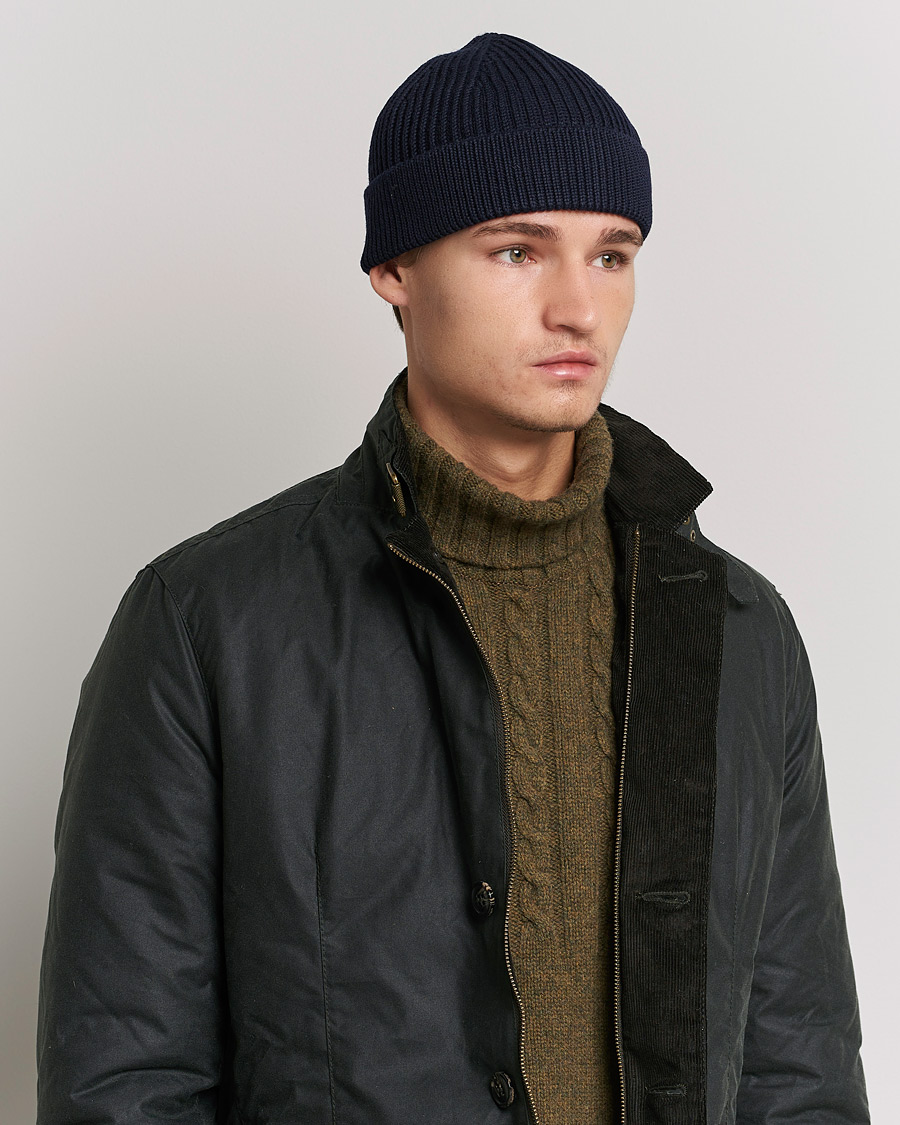 Homme | Andersen-Andersen Merino Wool Rib Beanie Navy Blue | Andersen-Andersen | Merino Wool Rib Beanie Navy Blue