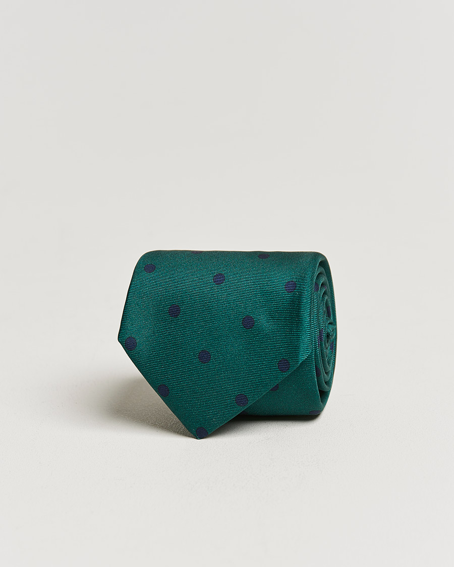 Homme | Kiton Printed Dots Silk Tie Green | Kiton | Printed Dots Silk Tie Green