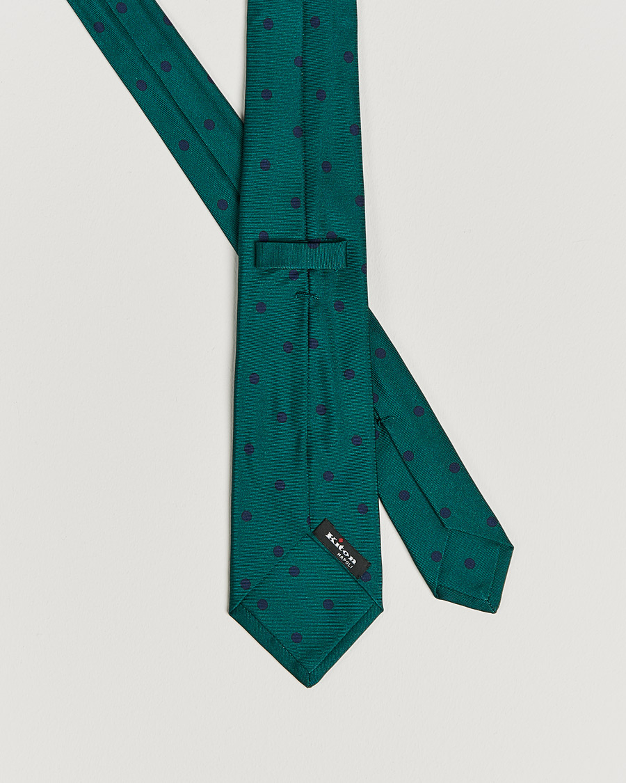 Homme | Kiton Printed Dots Silk Tie Green | Kiton | Printed Dots Silk Tie Green