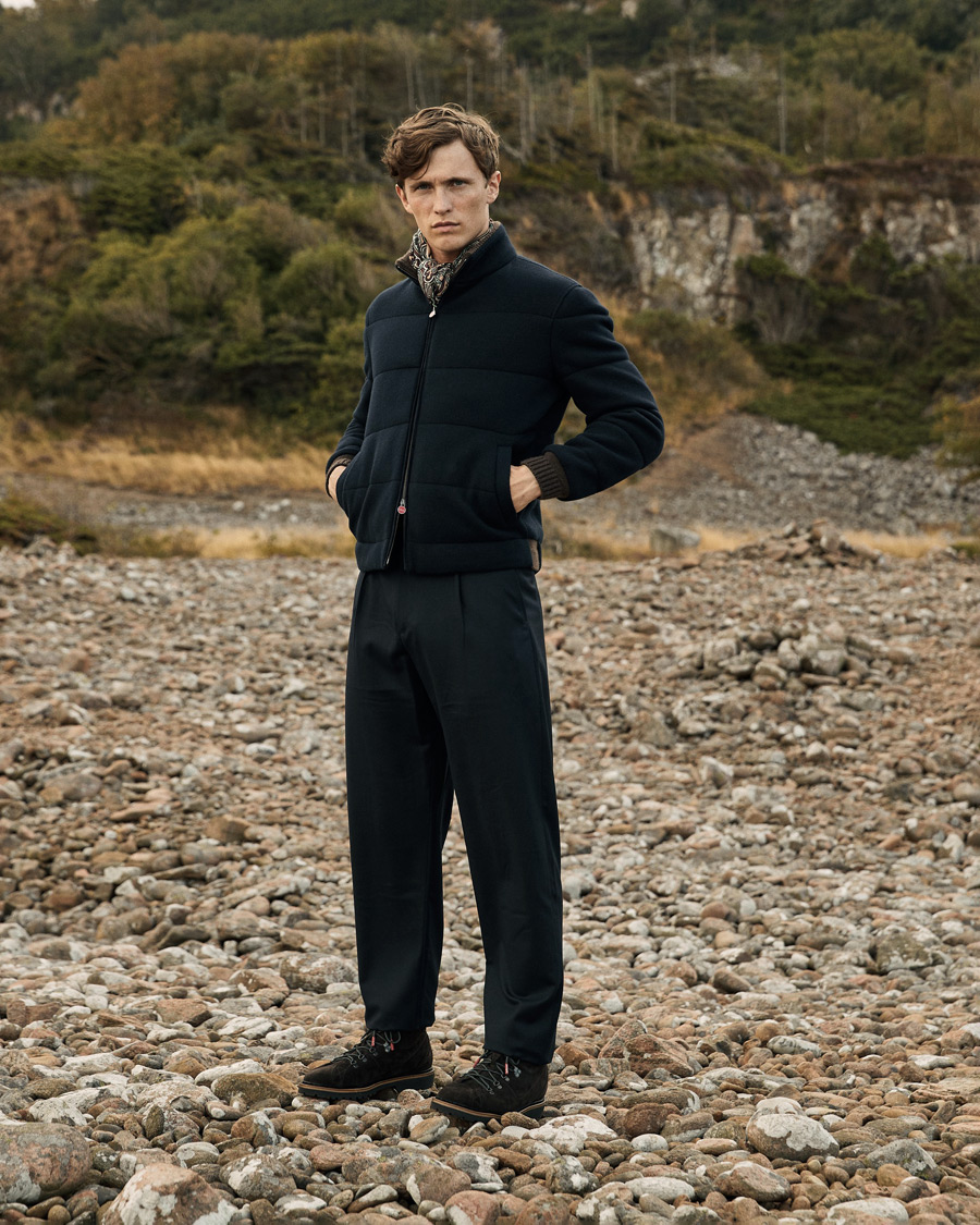 Homme | Manteaux Et Vestes | Kiton | Pile Cashmere Down Jacket Navy