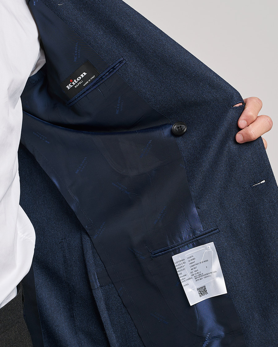 Homme | Blazers | Kiton | Wool/Cashmere Hopsack DB Blazer Navy