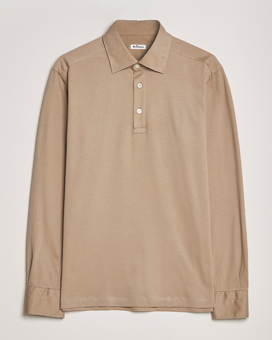 Homme | Pulls Et Tricots | Kiton | Long Sleeve Polo Shirt Beige