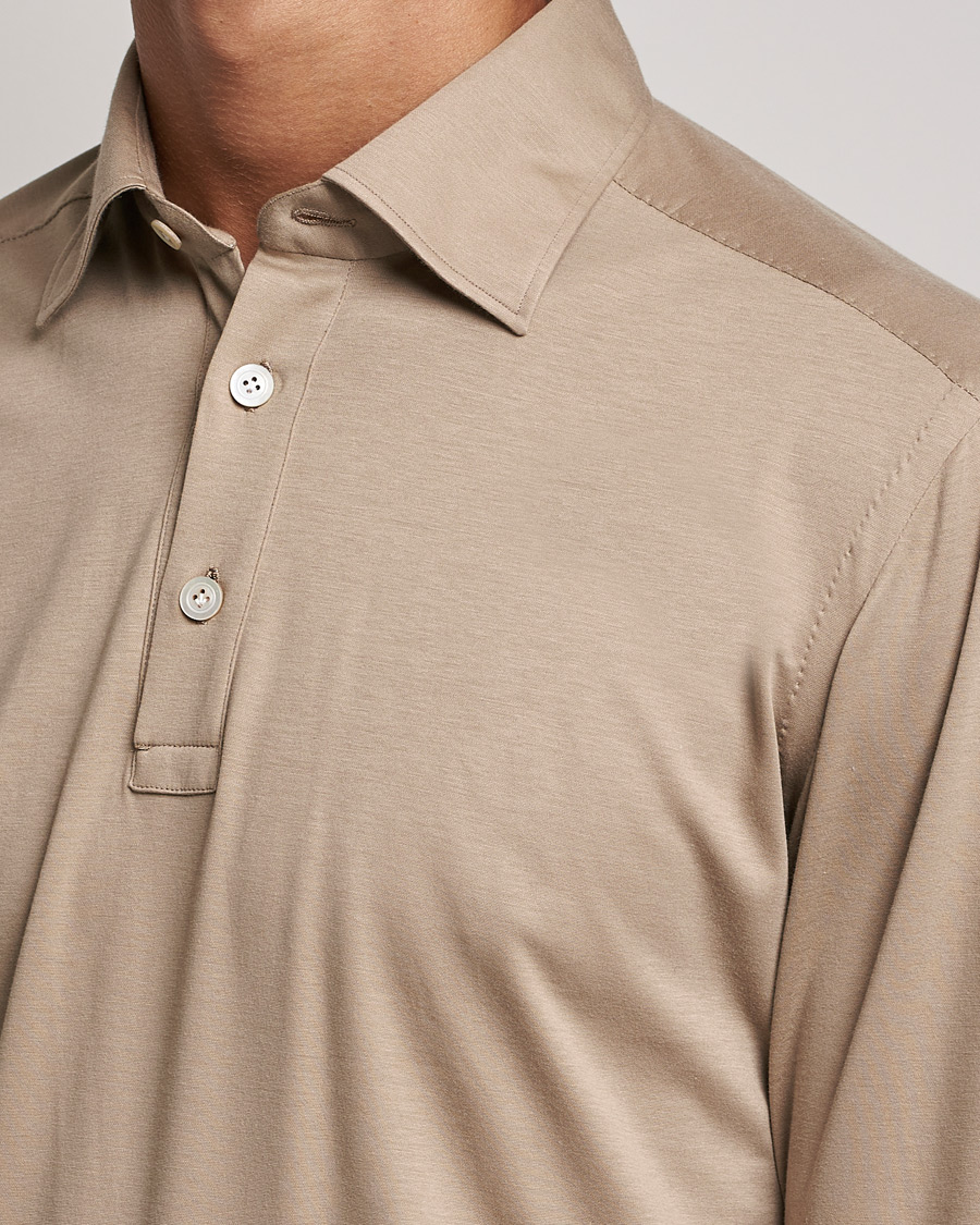 Homme | Pulls Et Tricots | Kiton | Long Sleeve Polo Shirt Beige