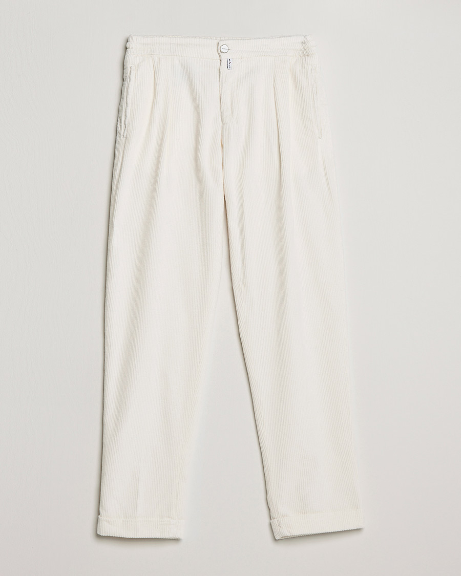 Homme | Pantalons | Kiton | Slim Fit Cashmere Corduroy Trousers Off White