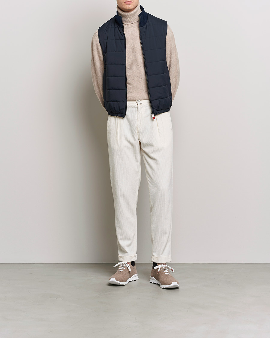 Homme | Pantalons | Kiton | Slim Fit Cashmere Corduroy Trousers Off White