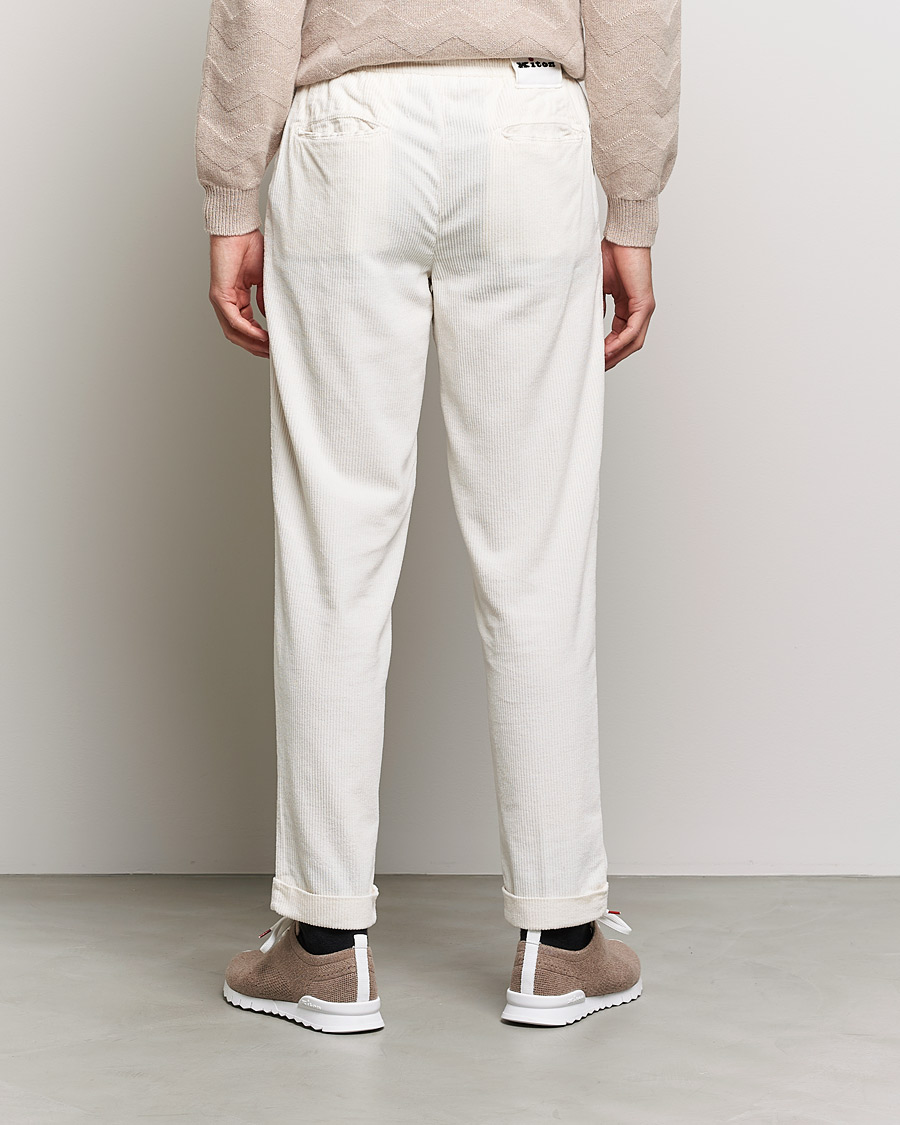 Homme | Pantalons | Kiton | Slim Fit Cashmere Corduroy Trousers Off White