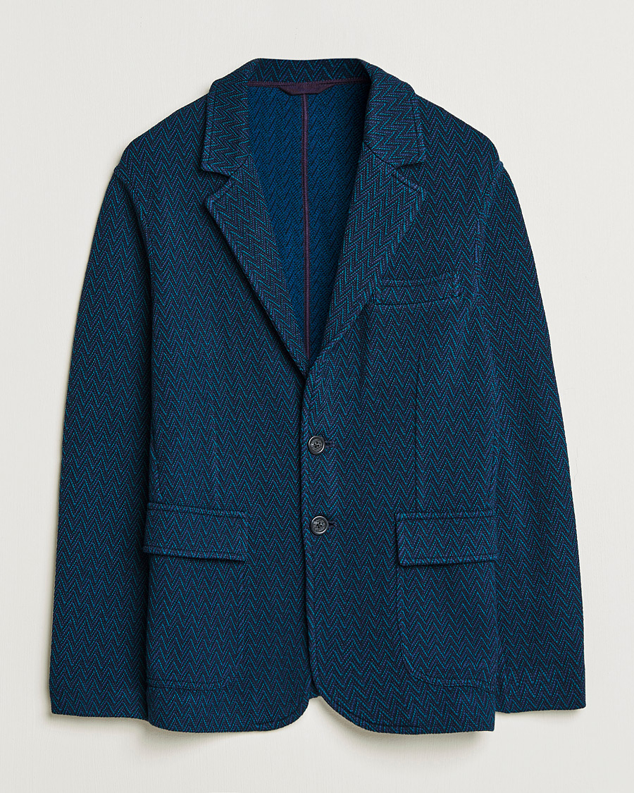 Homme | Blazers | Missoni | Zig Zag Knitted Blazer Navy