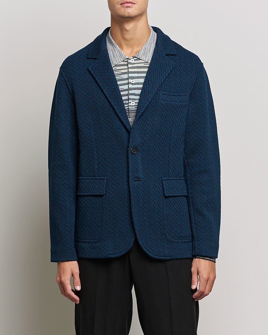 Homme | Blazers | Missoni | Zig Zag Knitted Blazer Navy