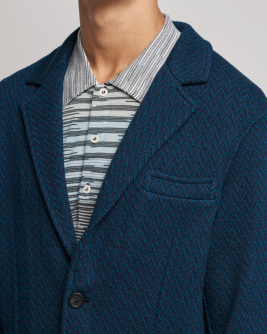 Homme | Blazers | Missoni | Zig Zag Knitted Blazer Navy