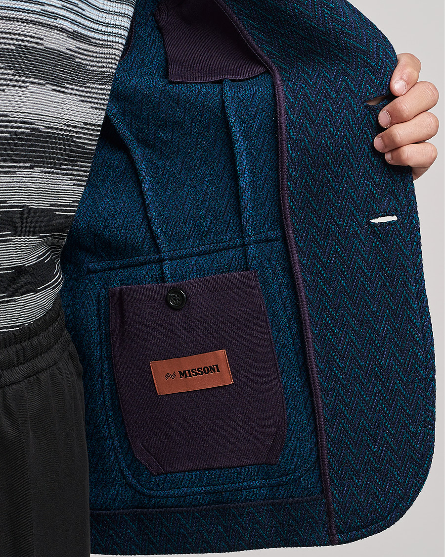 Homme | Blazers | Missoni | Zig Zag Knitted Blazer Navy