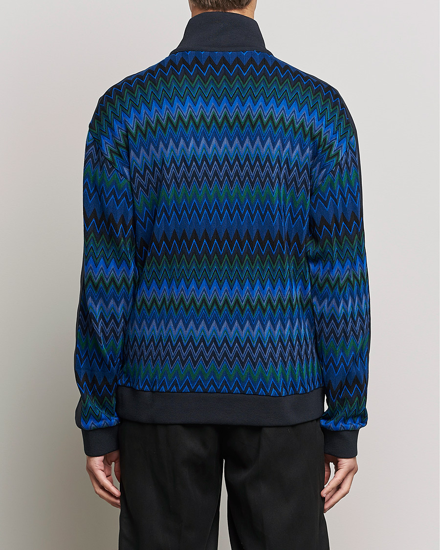 Homme | Pulls Et Tricots | Missoni | Chevron Full Zip Sweater Navy