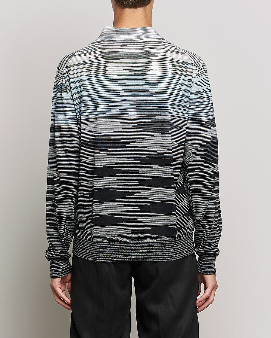 Homme | Pulls Et Tricots | Missoni | Fiammato Knitted Polo Blue/Grey