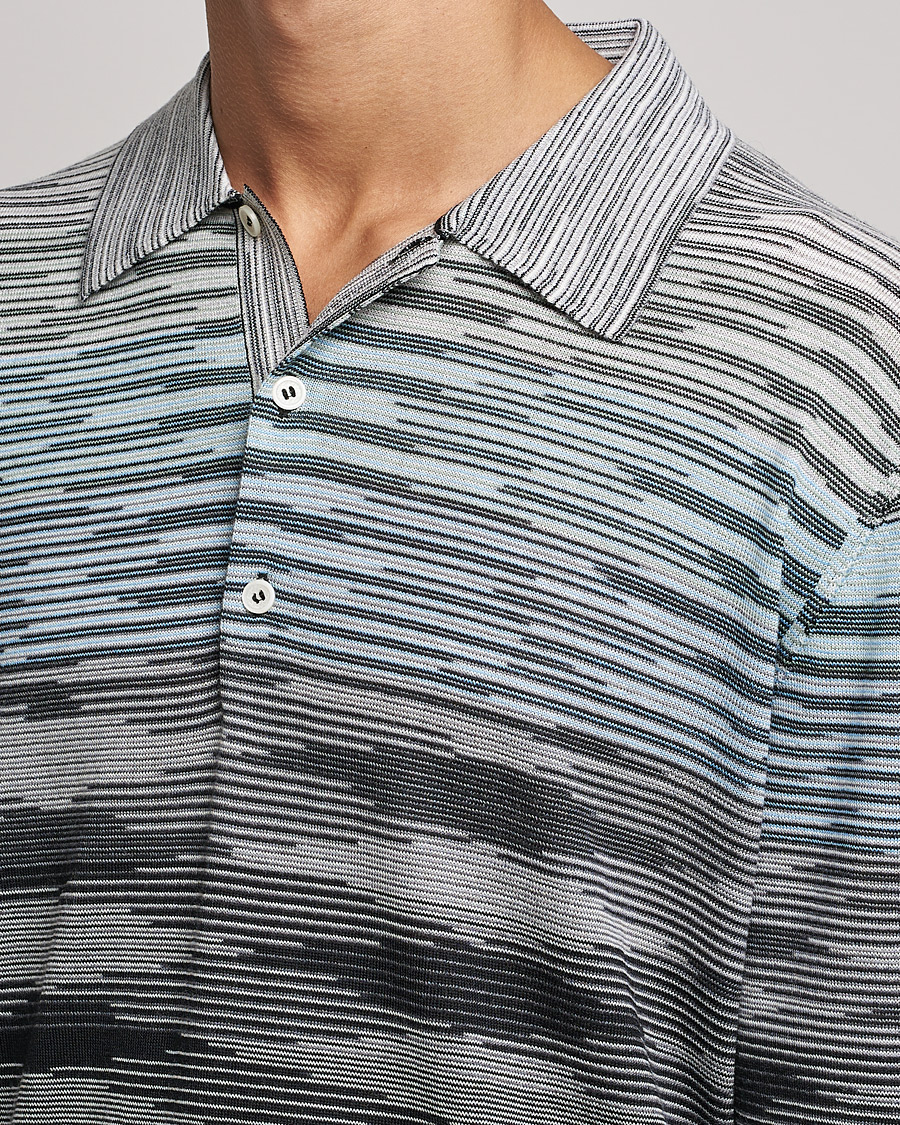 Homme | Pulls Et Tricots | Missoni | Fiammato Knitted Polo Blue/Grey