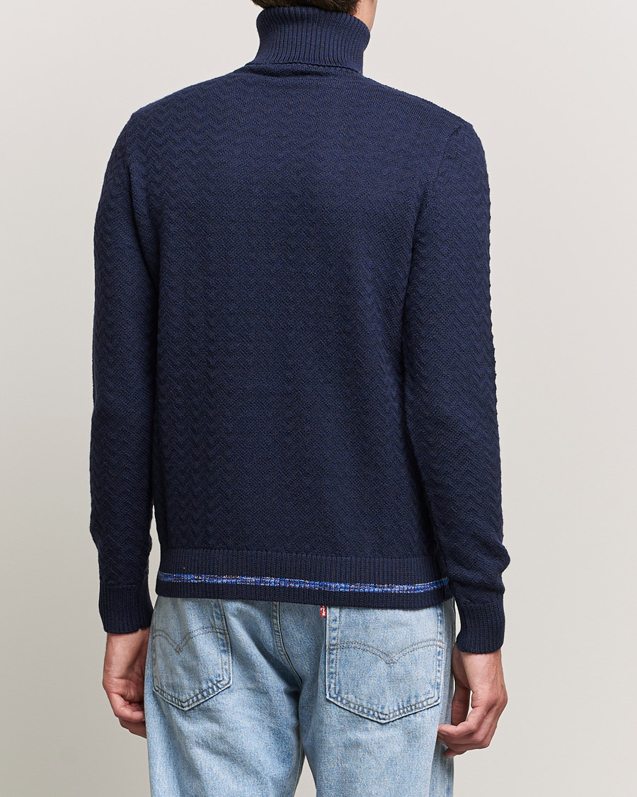 Homme | Pulls Et Tricots | Missoni | Patchwork Chevron Turtleneck Navy
