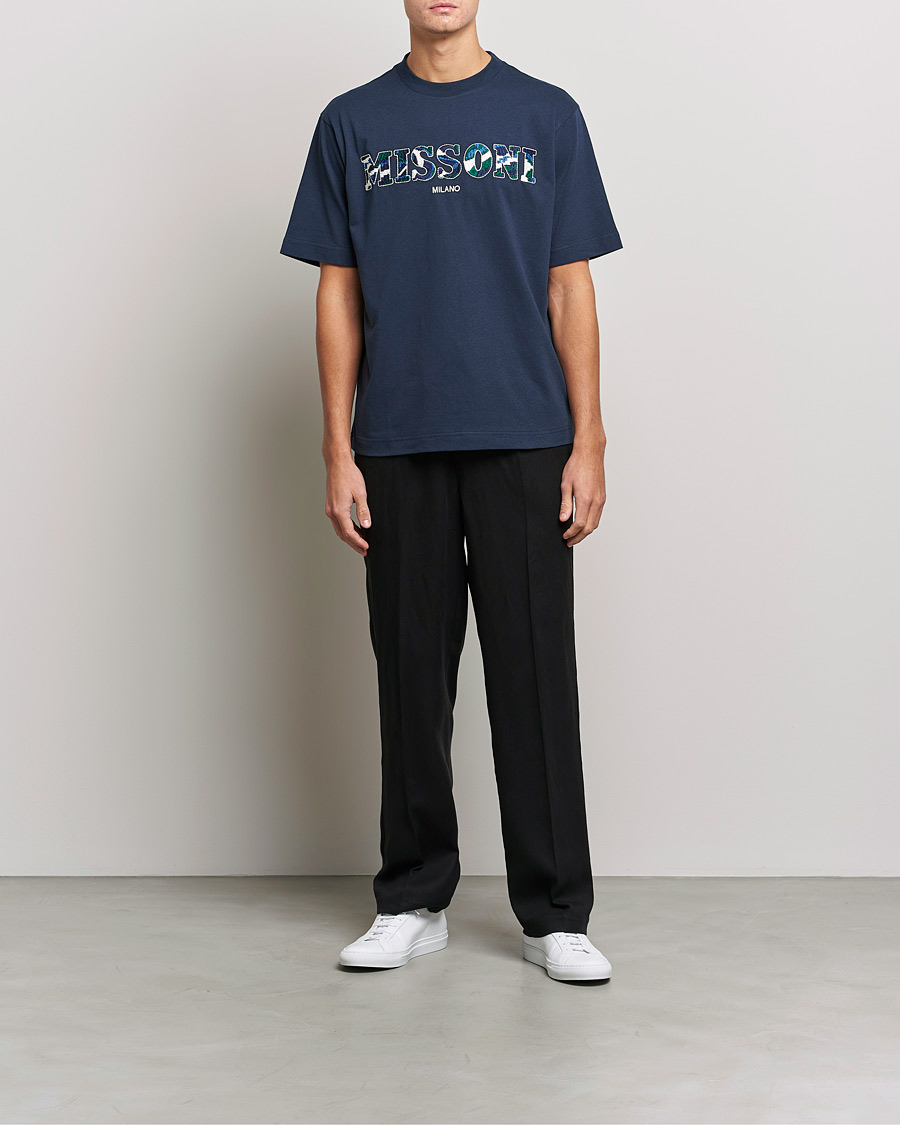 Homme | T-shirts | Missoni | Embroidered Logo T-Shirt Dark Blue