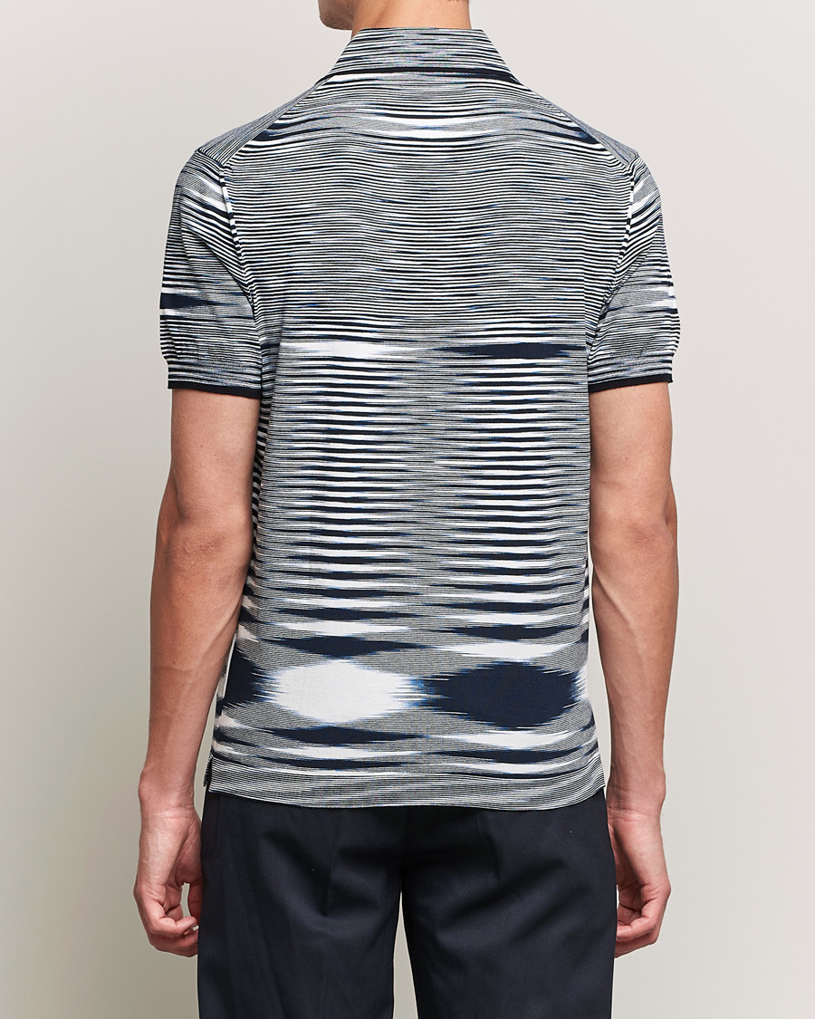 Homme | Polos | Missoni | Fiammato Knitted Polo Navy/White