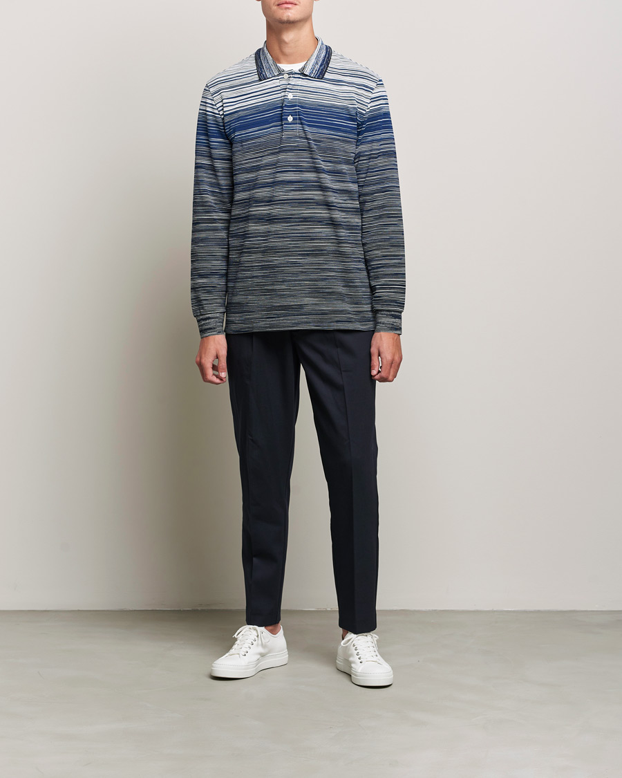 Homme | Pulls Et Tricots | Missoni | Fiammato Piquet Polo Navy/White
