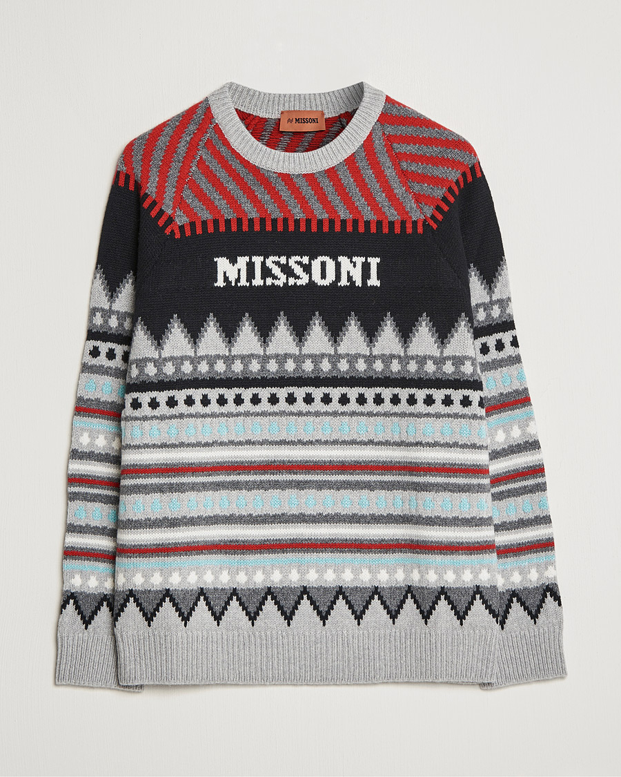 Homme | Pulls Et Tricots | Missoni | Mountain Calling Jacquard Sweater Grey/Red