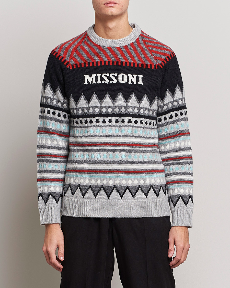 Homme | Pulls Et Tricots | Missoni | Mountain Calling Jacquard Sweater Grey/Red