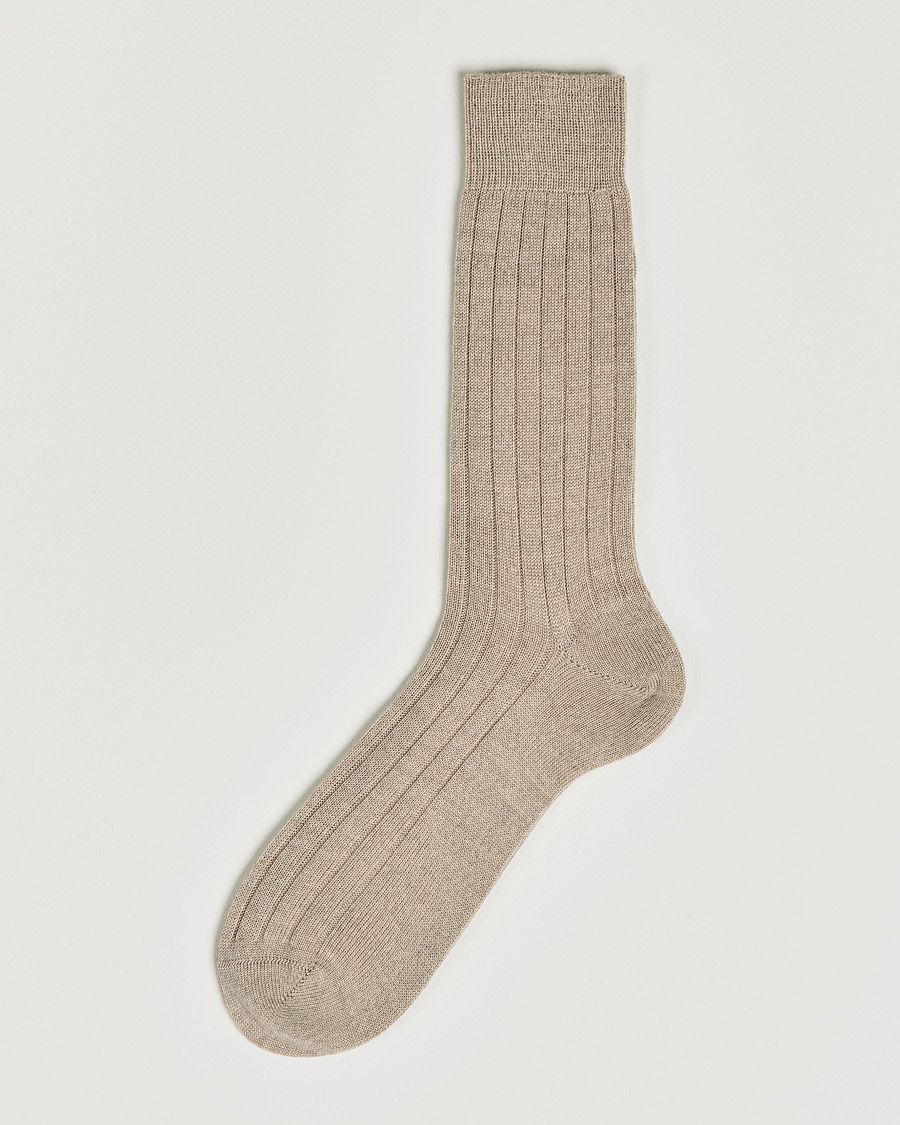 Homme | Sous-Vêtements Et Chaussettes | Bresciani | Wool/Nylon Heavy Ribbed Socks Beige