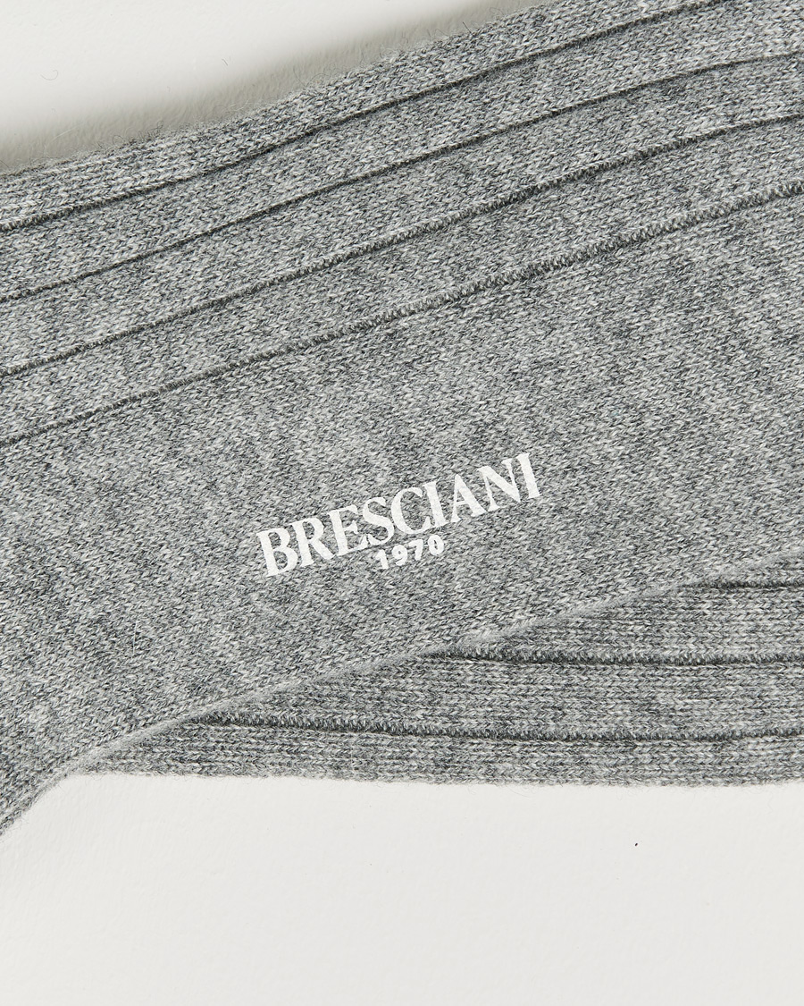 Homme | Sous-Vêtements Et Chaussettes | Bresciani | Pure Cashmere Ribbed Socks Light Grey