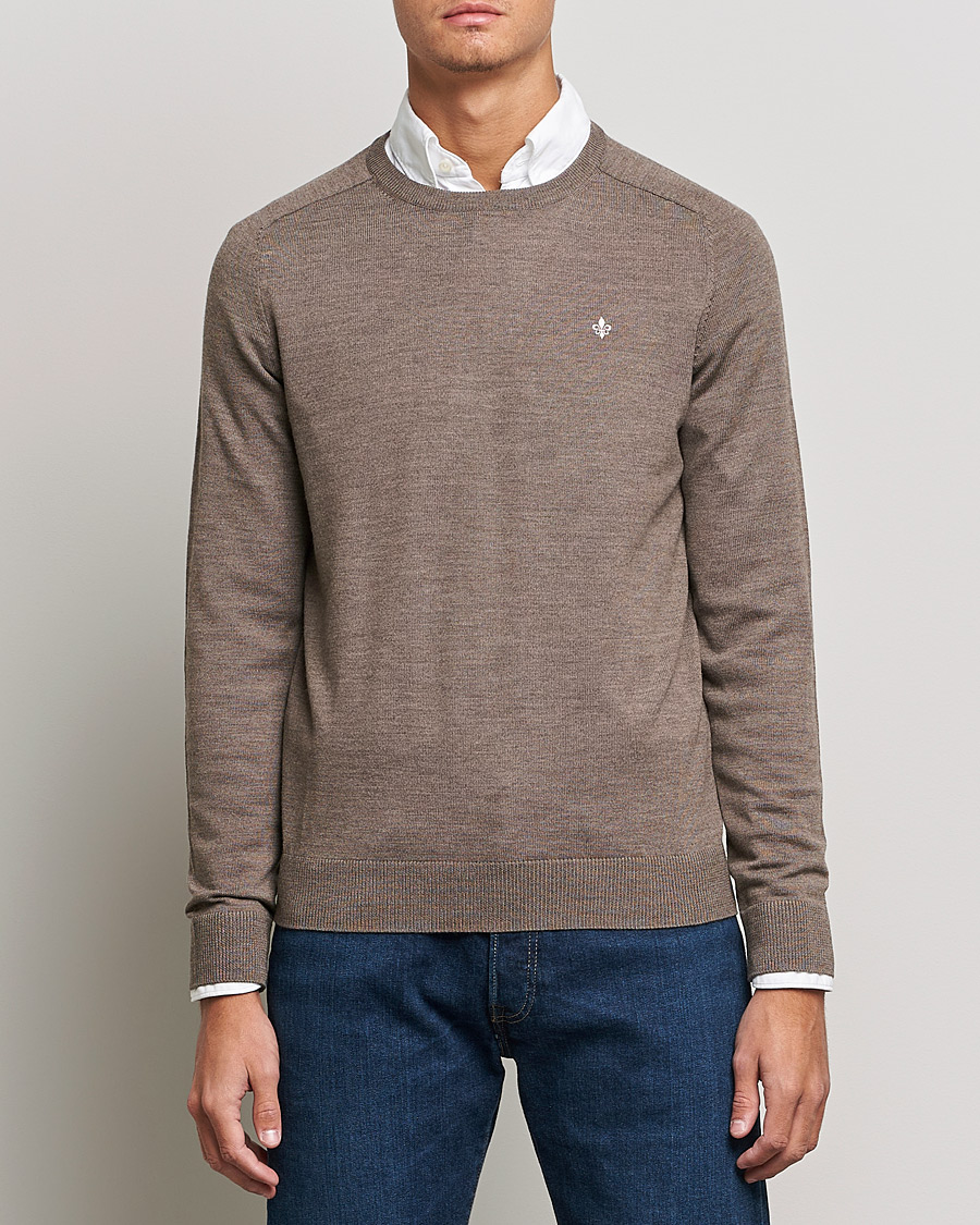 Homme | Pulls À Col Rond | Morris | Merino Crew Neck Pullover Brown