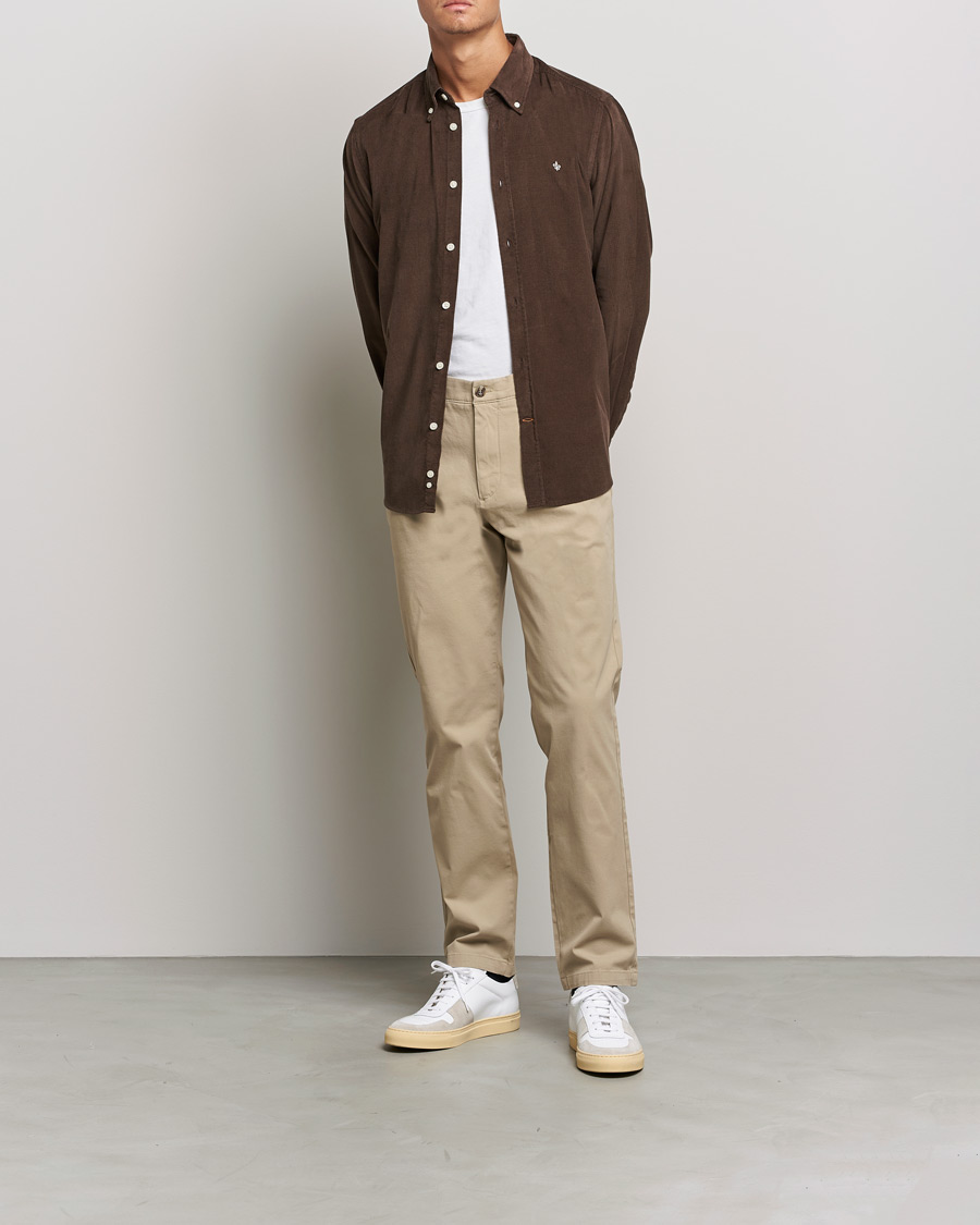 Homme | Chemises | Morris | Douglas Corduroy Button Down Shirt Dark Brown