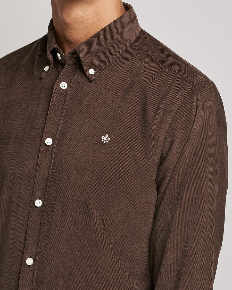 Homme | Chemises | Morris | Douglas Corduroy Button Down Shirt Dark Brown
