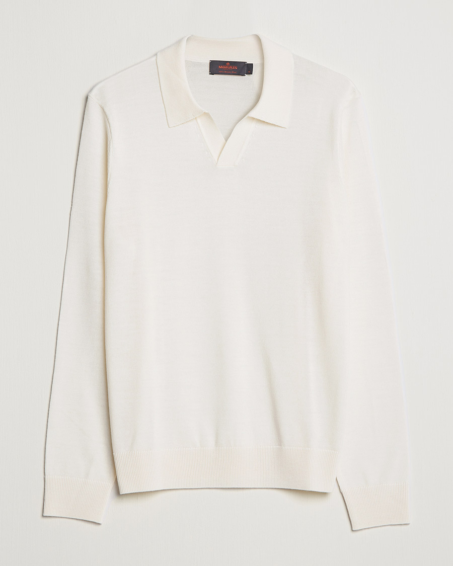Homme | Pulls Et Tricots | Morris | Delon Merino Knitted Polo Shirt Off White