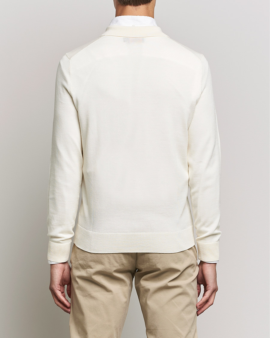 Homme | Pulls Et Tricots | Morris | Delon Merino Knitted Polo Shirt Off White
