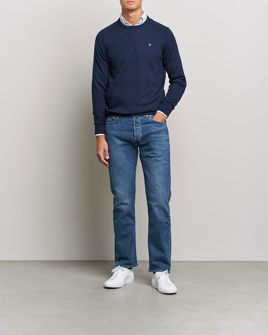 Homme | Pulls Et Tricots | Morris | Merino Crew Neck Pullover Blue