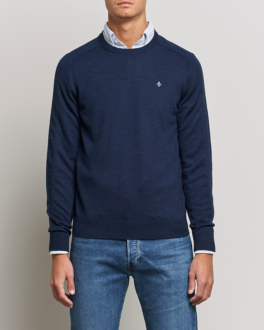 Homme | Pulls Et Tricots | Morris | Merino Crew Neck Pullover Blue
