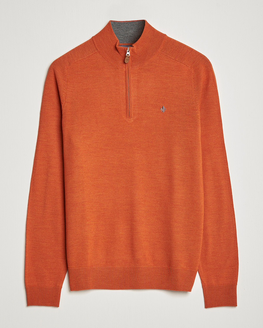 Homme | Pulls Et Tricots | Morris | John Merino Half Zip Orange