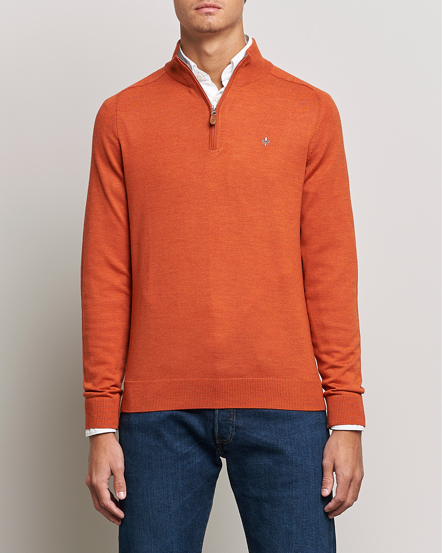 Homme | Pulls Et Tricots | Morris | John Merino Half Zip Orange