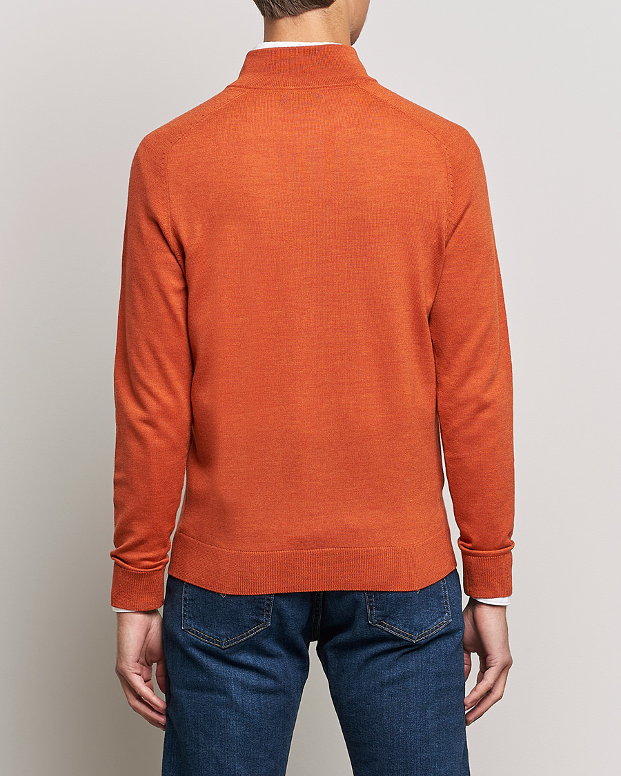 Homme | Pulls Et Tricots | Morris | John Merino Half Zip Orange