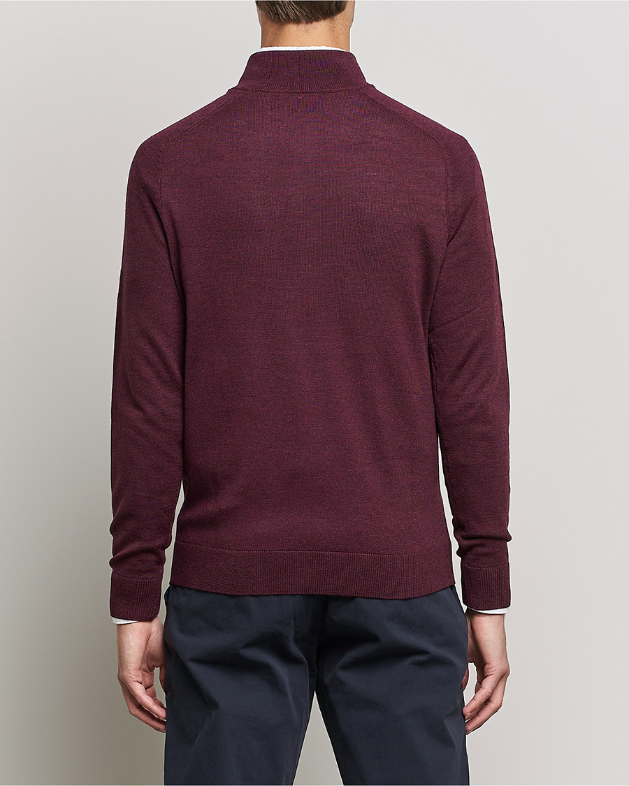 Homme | Pulls Et Tricots | Morris | John Merino Half Zip Burgundy