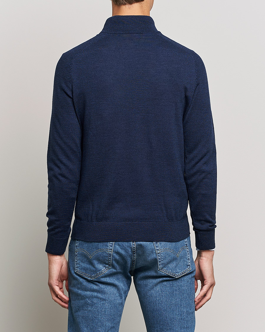 Homme | Pulls Et Tricots | Morris | John Merino Half Zip Blue