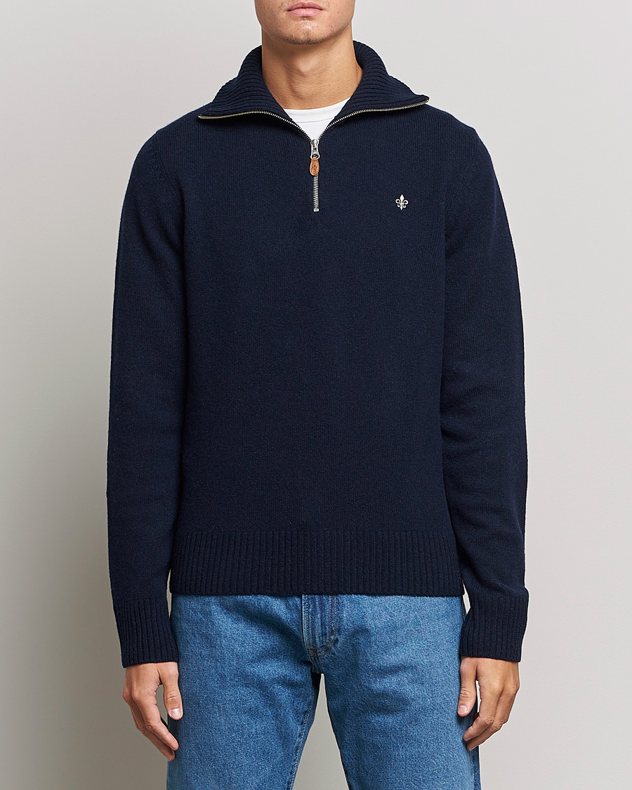Homme | Pulls Et Tricots | Morris | Kieran Wool Half Zip Navy